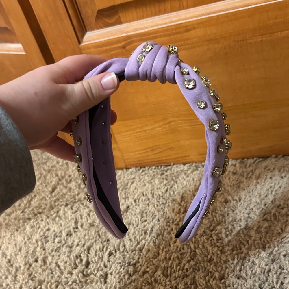 NEW Lavender Knotted Crystal Embellished Headband - Picture 3 of 5